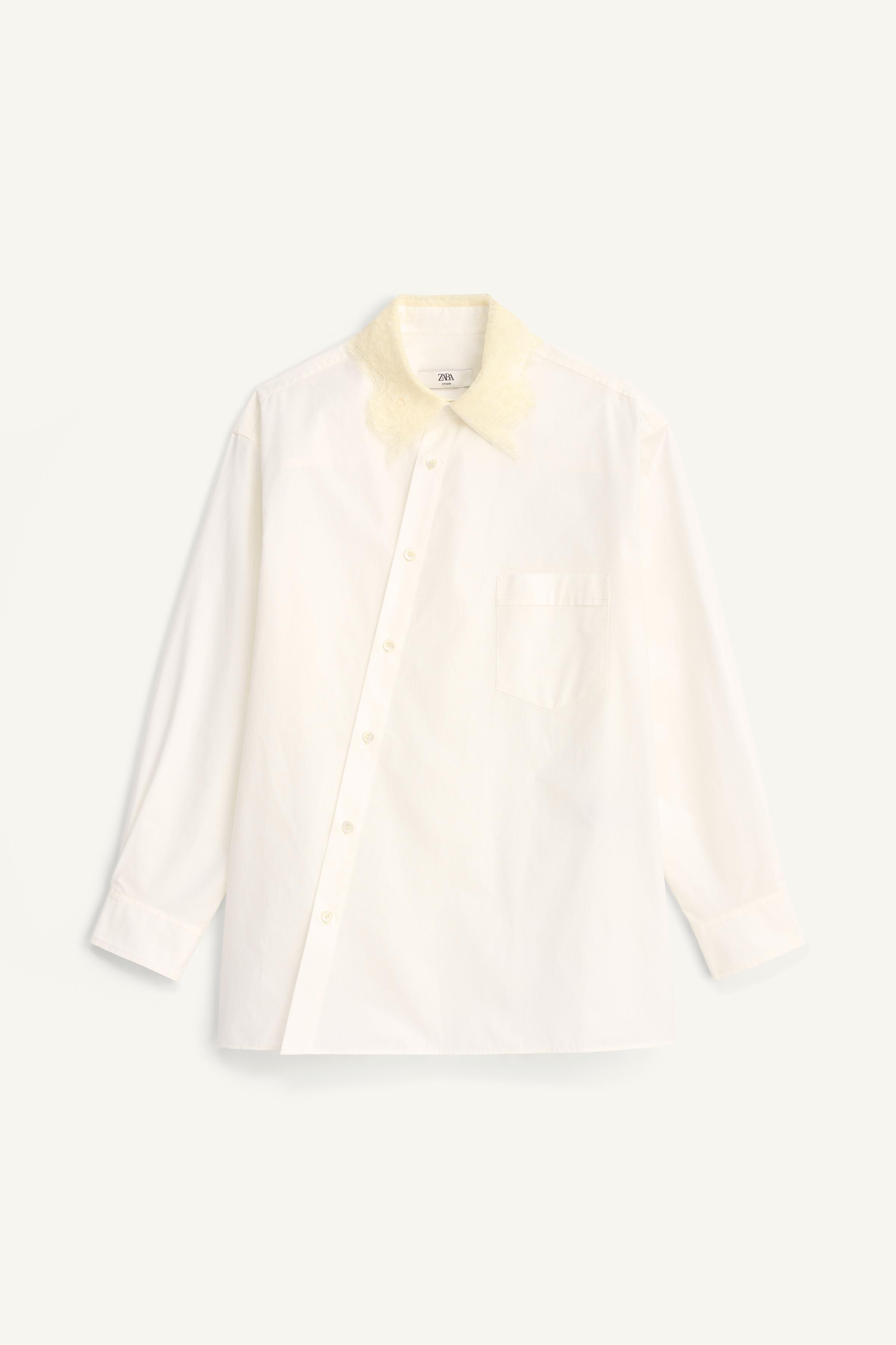 LIMITED EDITION LACE COLLAR POPLIN SHIRT